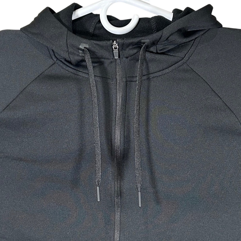 Layer 8 Mens Qwick-Dry Full Zip Hoodie Black Athletic Jacket Size Medium New